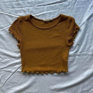 frankie phoenix mustard yellow crop top